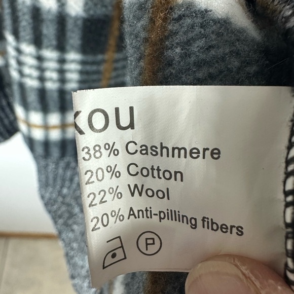 Yeokou Men’s full zip-up Cardigan Sweater Fleece Lining Cashmere Wool sz Large - Picture 4 of 9